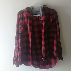 Red and black checker bord jacket
